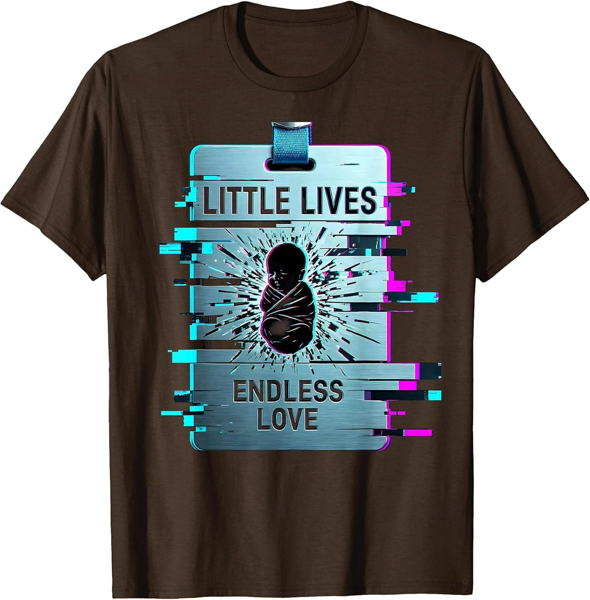 NICU Nurse Little Lives Endless Love Design T-Shirt - Brown
