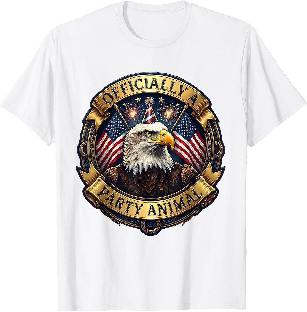 Men's Officially a Party Animal Fun Celebration Design T-Shirt - White