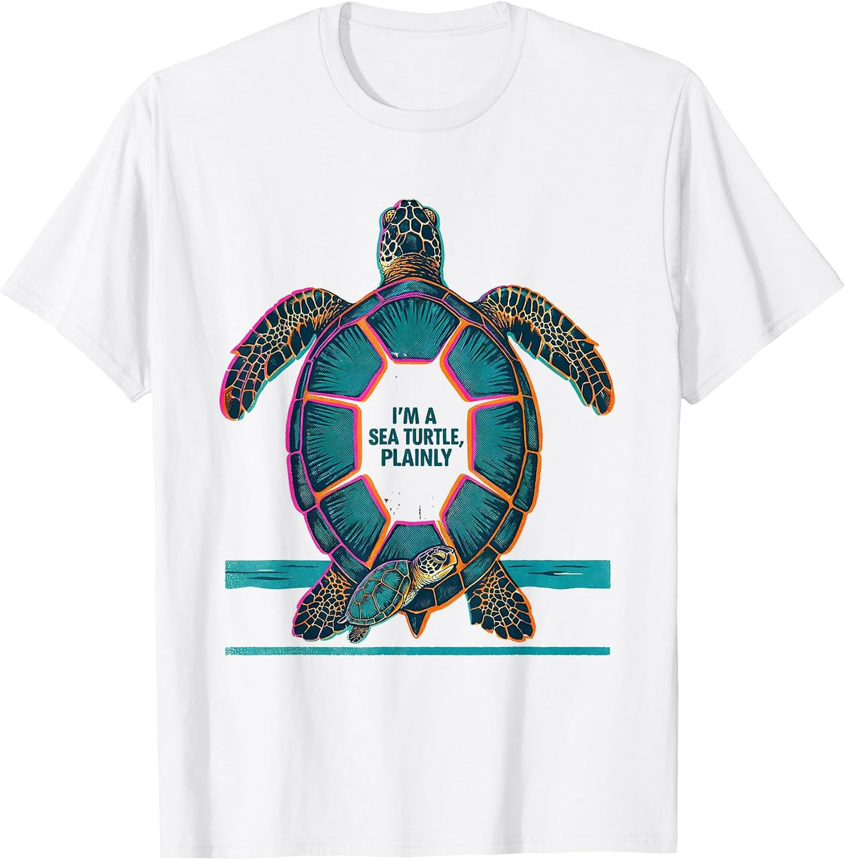 Men's I'm A Sea Turtle Plainly Retro Sea Turtle Lover Vacation T-Shirt - White