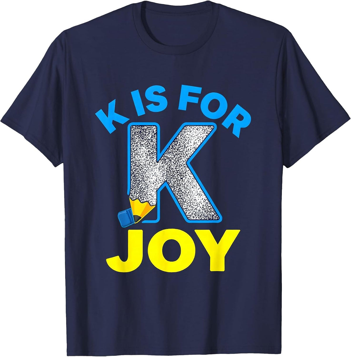K Is For Joy Retro Teacher Back to School Kindergarten T-Shirt - Navy Blue