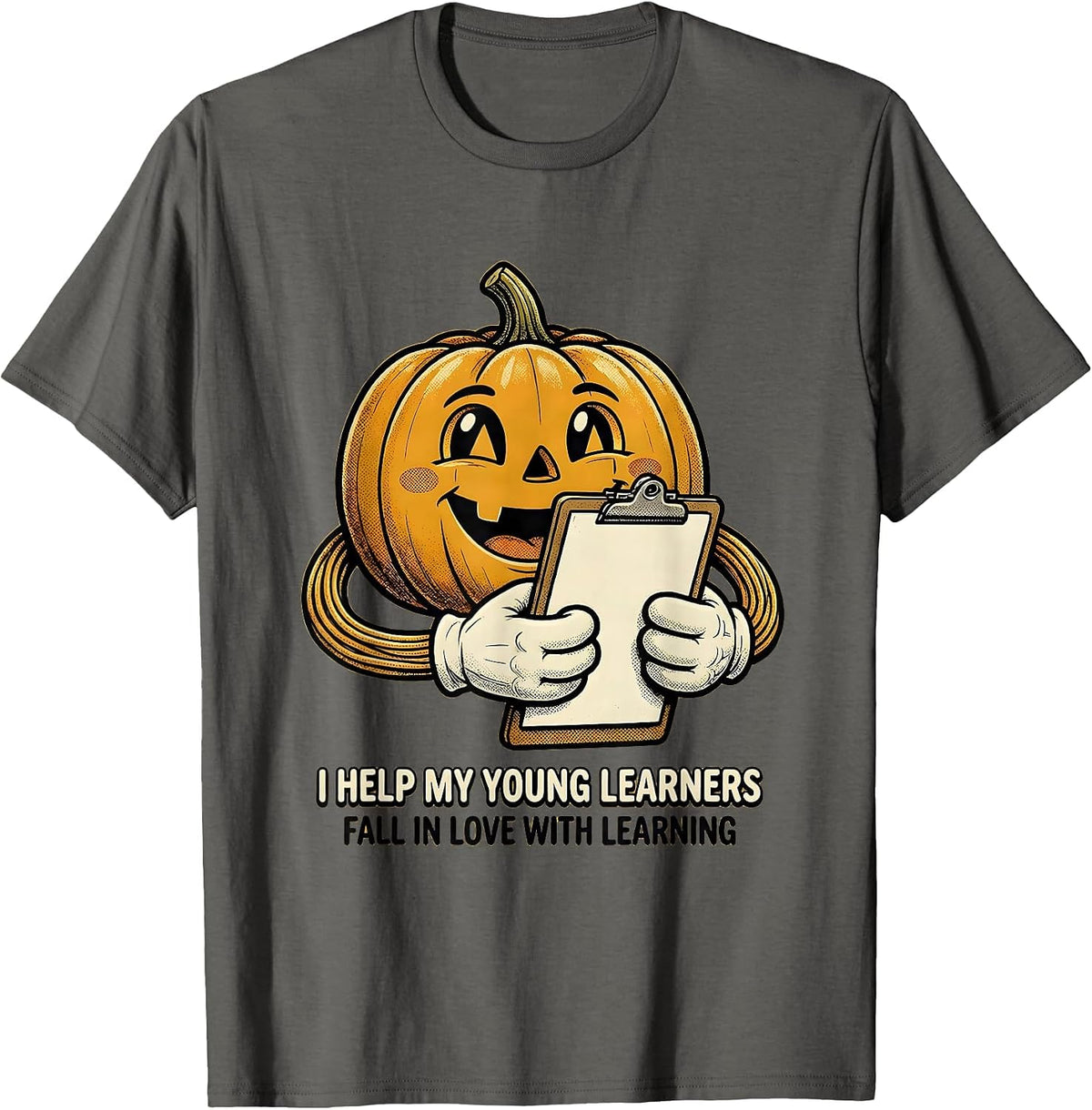 I Help My Young Learners Fall In Love With Learning Retro T-Shirt - Asphalt Grey
