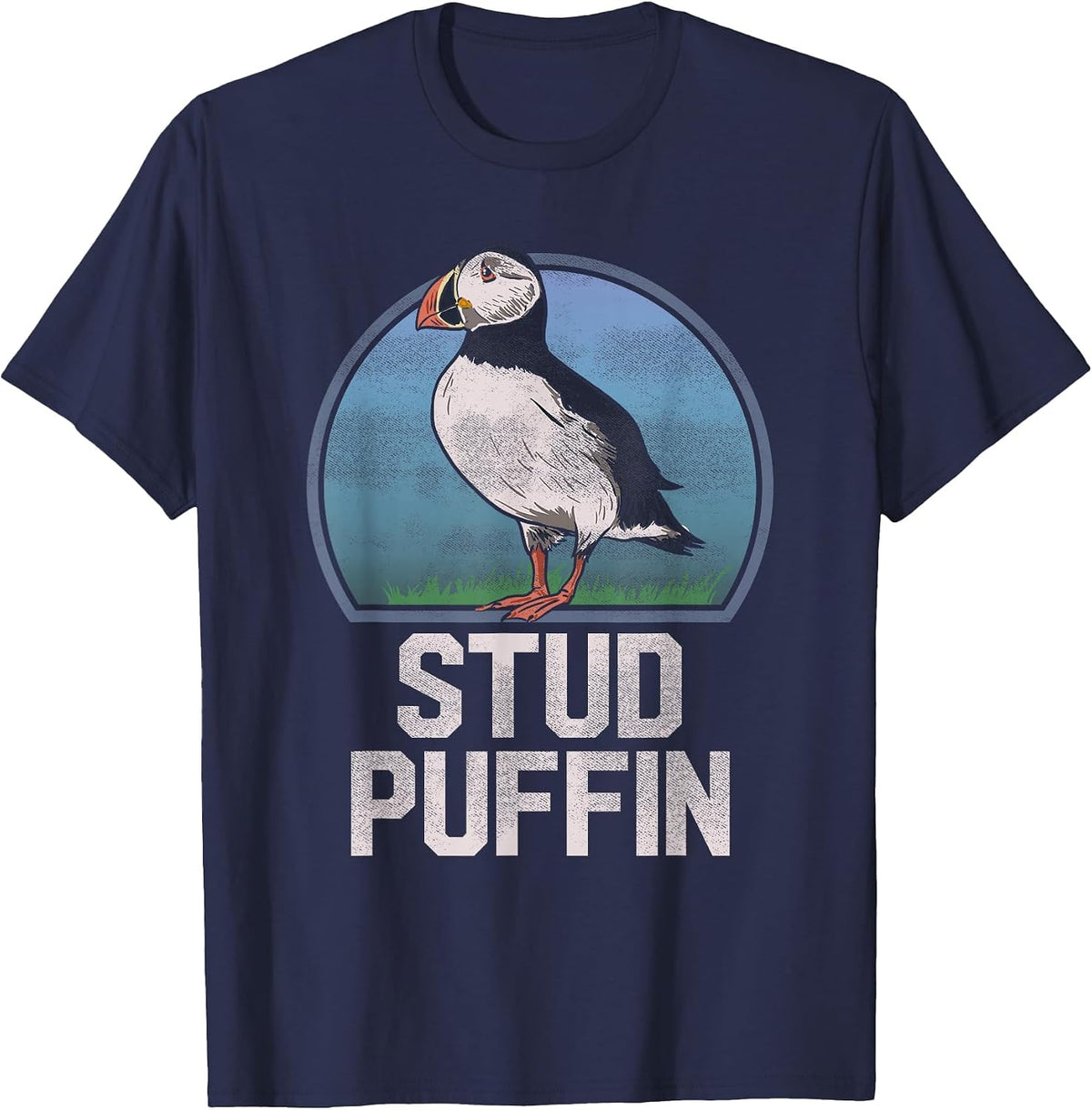 Stud Puffin Funny Seabird Animal Lover Stud Muffin T Shirt T-Shirt - Navy Blue
