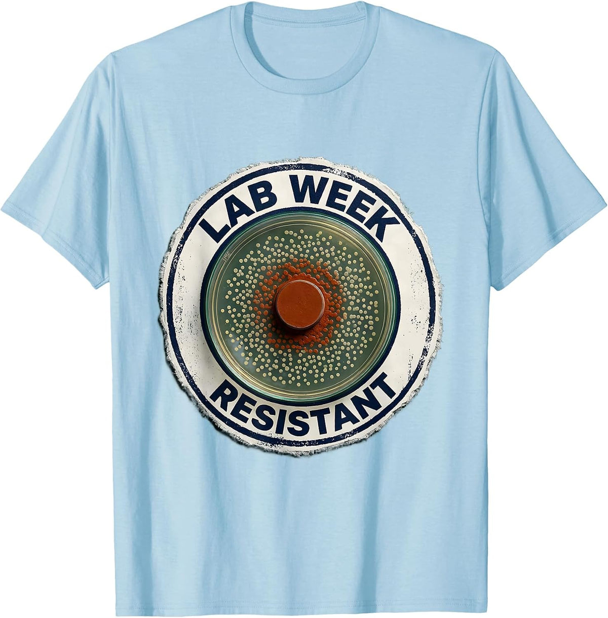 Men's Resistant-Zone Disc Lab Week Biologist Humor T-Shirt - Baby Blue