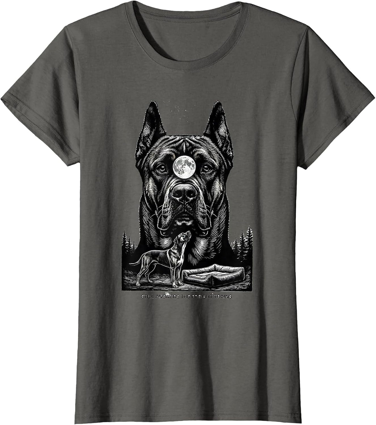 Women's Still Answers the Freight Trains Vintage Great Dane Nature T-Shirt - Asphalt Grey