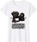 Women's Havanese Official Sleepshirt Dog Lover Napping Pajamas T-Shirt - White