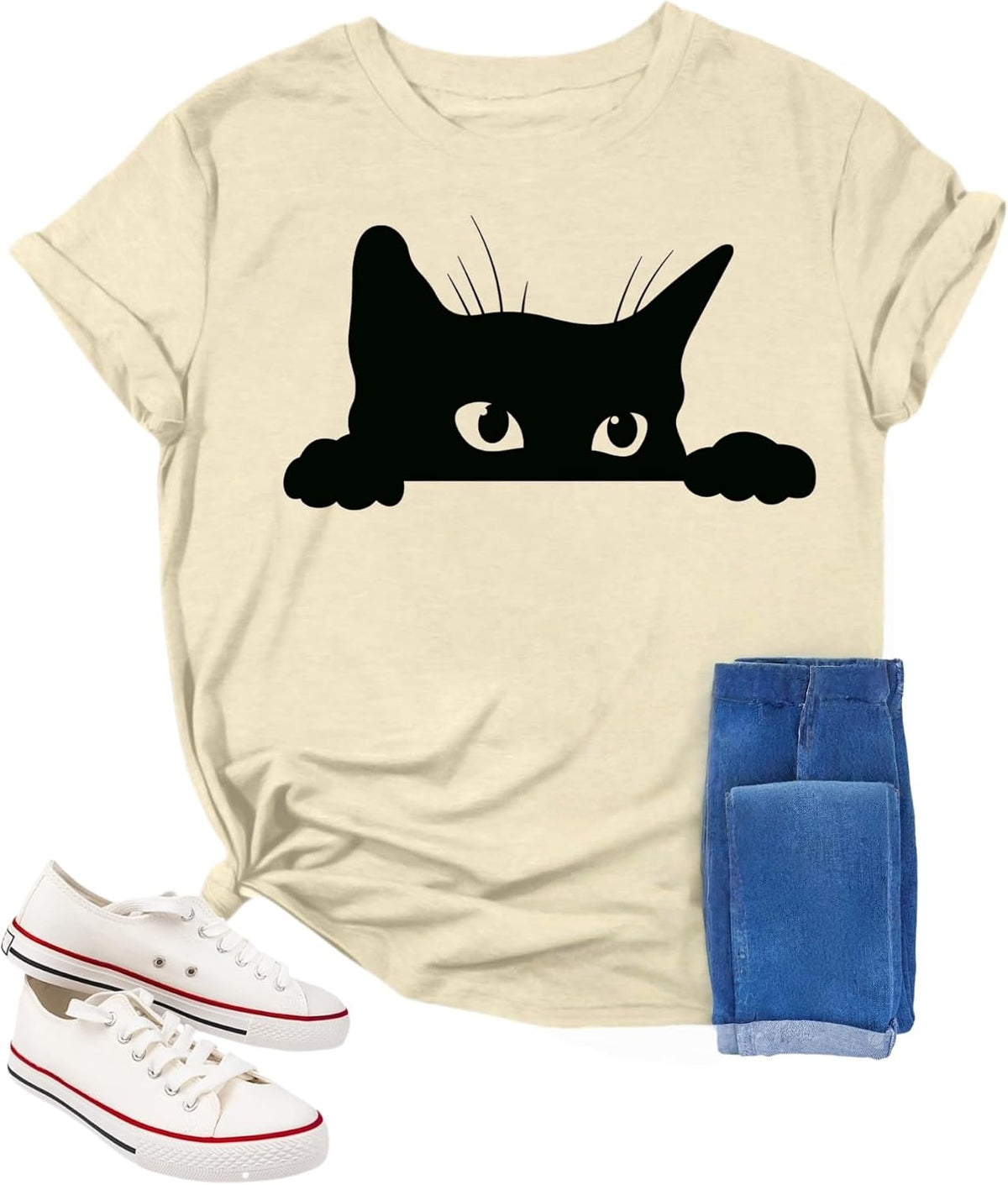 Cat Shirt Cat Shirts for Women Funny Black Cat Tshirt Pet Lover Gifts Shirts Cute Graphic Tee Blouse Graphic Casual Tops -