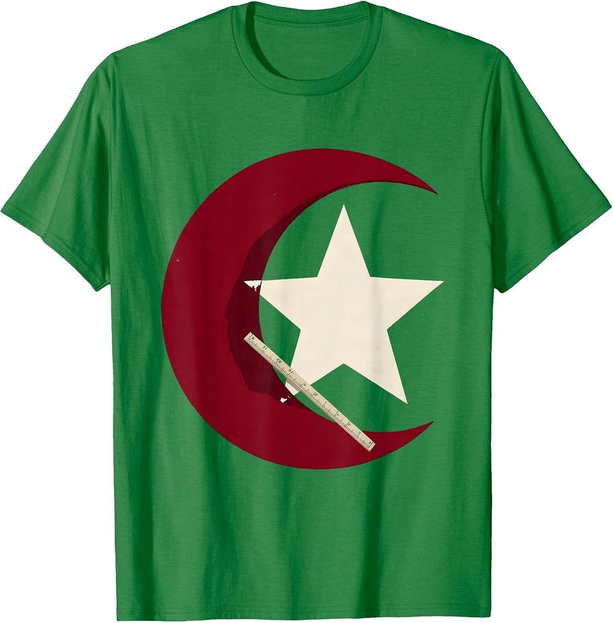 Men's Red Hammer And Sickle Silhouette Soviet Era Nostalgia T-Shirt - Kelly Green