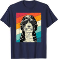 Retro Vintage Bernedoodle with Sunglasses Dog Lovers T-Shirt - Navy Blue