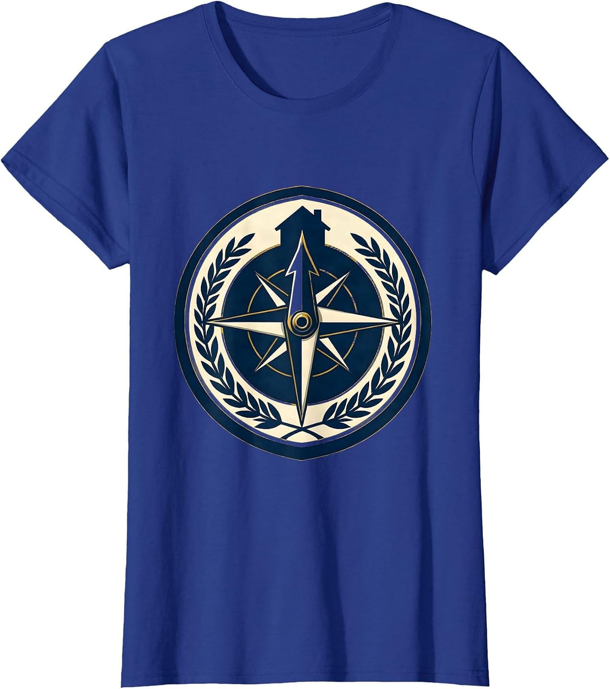 Women's Social Worker Compass Home Graphic Design T-Shirt - Royal Blue