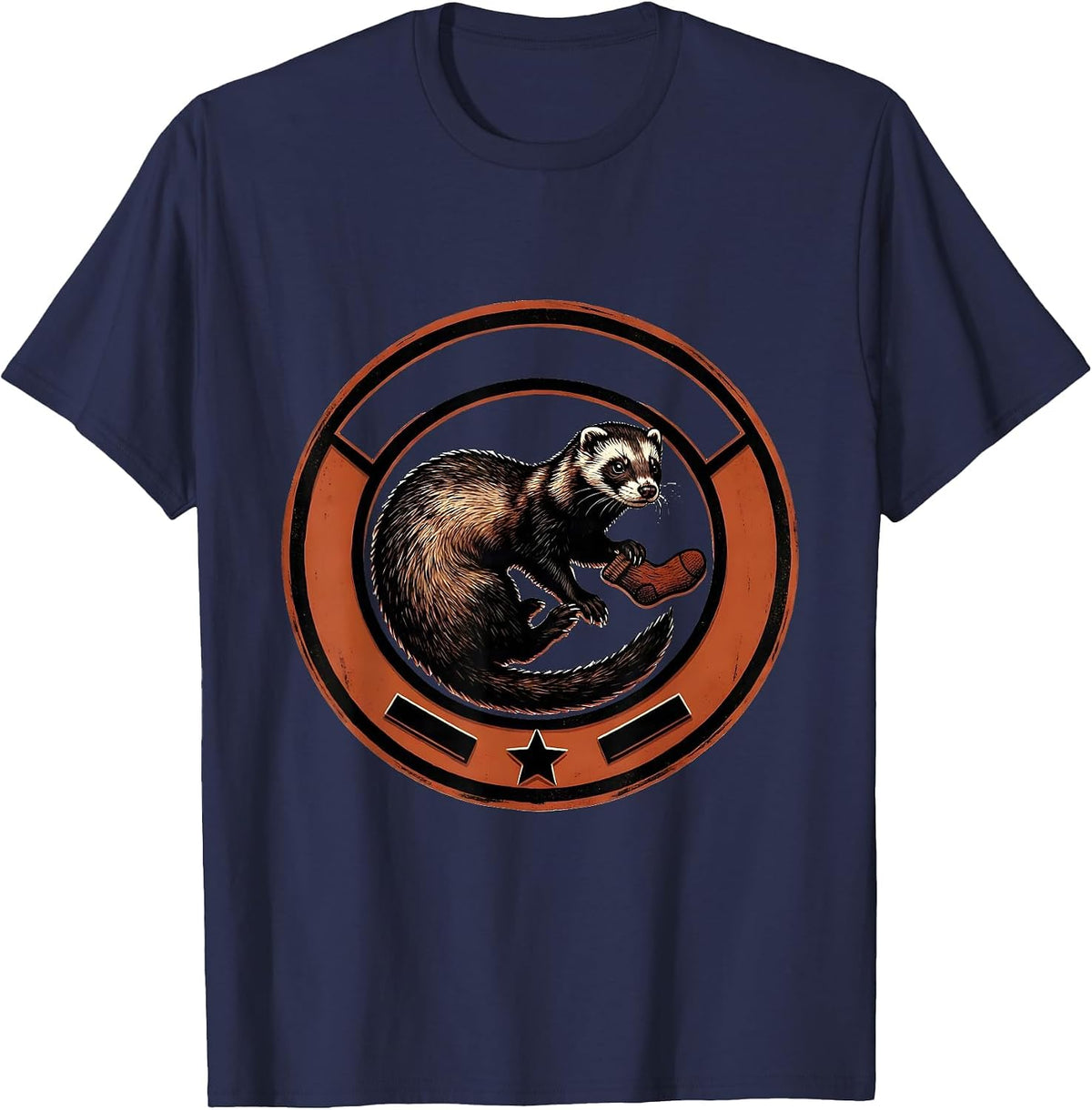 Ferret Sealed Badge Funny Ferret Lover Gift T-Shirt - Navy Blue