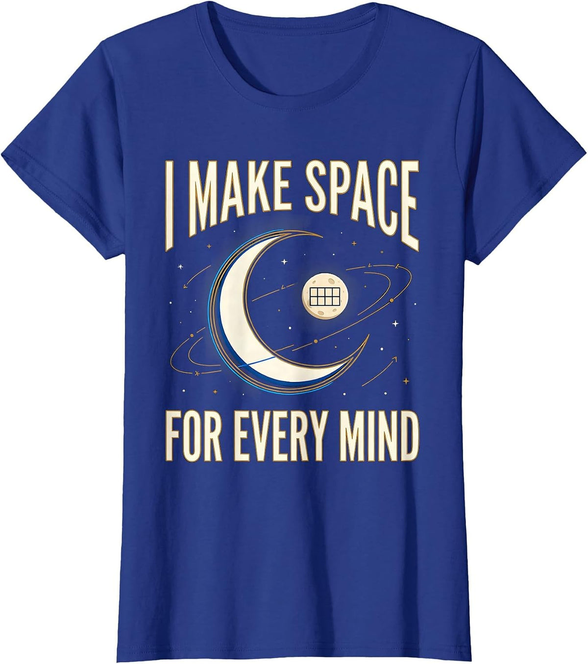 Women's I Make Space For Every Mind Cosmic Special Education Teacher T-Shirt - Royal Blue