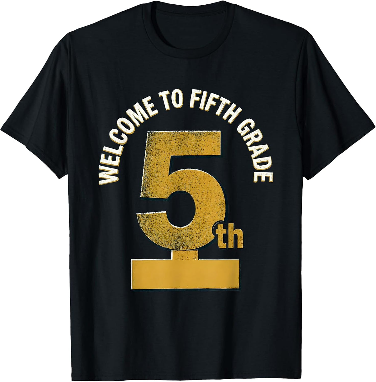 Men's Welcome To Fifth Grade Playful Cute Elementary Teacher Back T-Shirt - Black