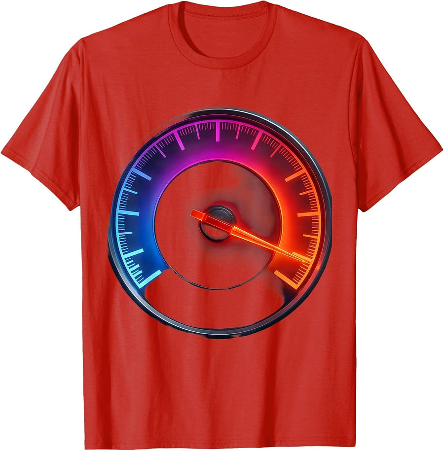 Men's ADHD Awareness Redline Speedometer Graphic T-Shirt - Red