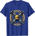 Labor Day Hardhat Crossed Steel Beams Graphic T-Shirt - Royal Blue
