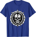 Crystal Geode Skull Hidden Inside Rock Art T-Shirt - Royal Blue