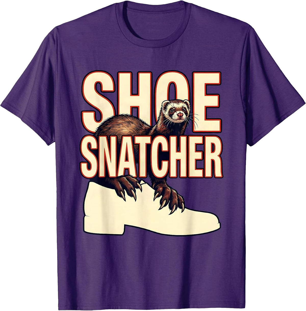 Men's Shoe Snatcher Funny Ferret Lover Gift T-Shirt - Purple