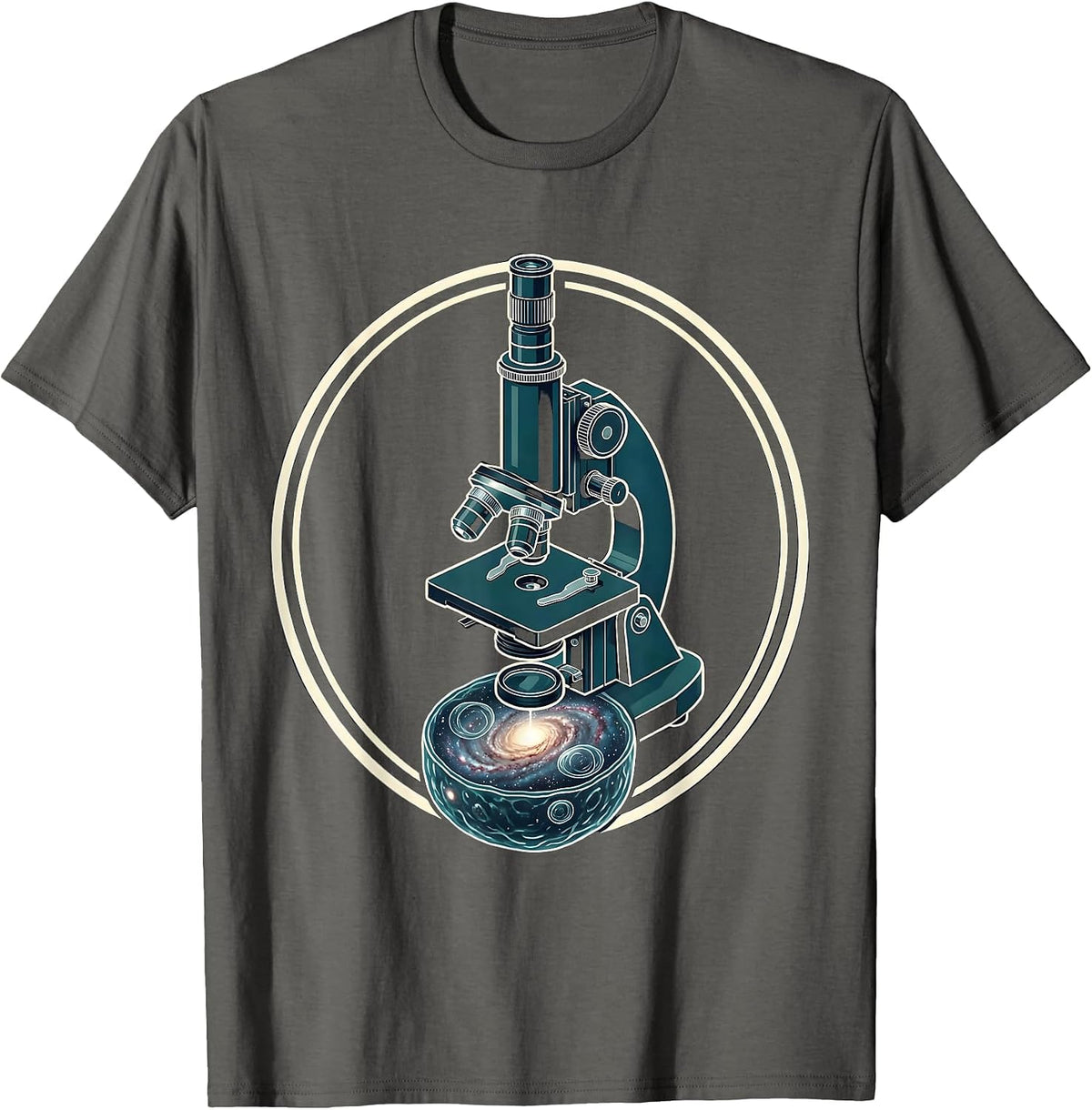 Men's Microscope Universe Science Graphic Tee T-Shirt - Asphalt Grey