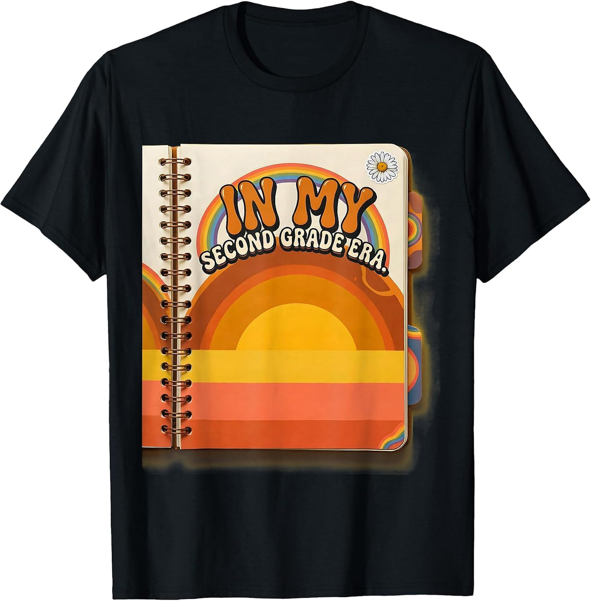 Men's In My Second Grade Era Retro 2nd Grade Back To School T-Shirt - Black
