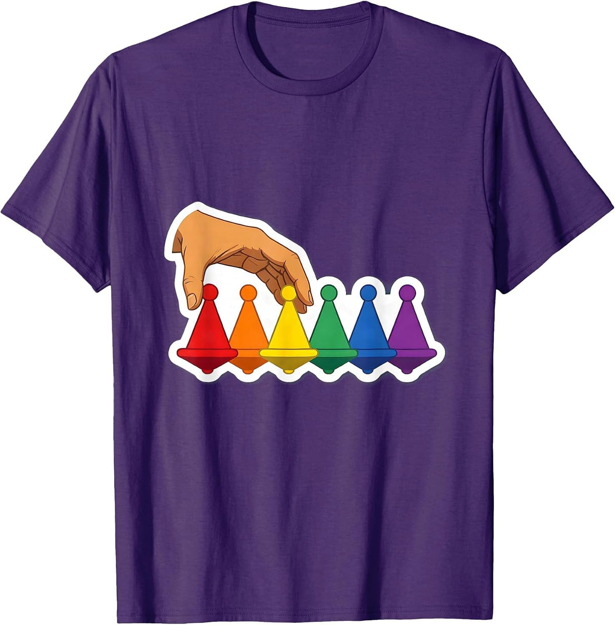 Autism Awareness Spinning Tops Arrangement Art T-Shirt - Purple