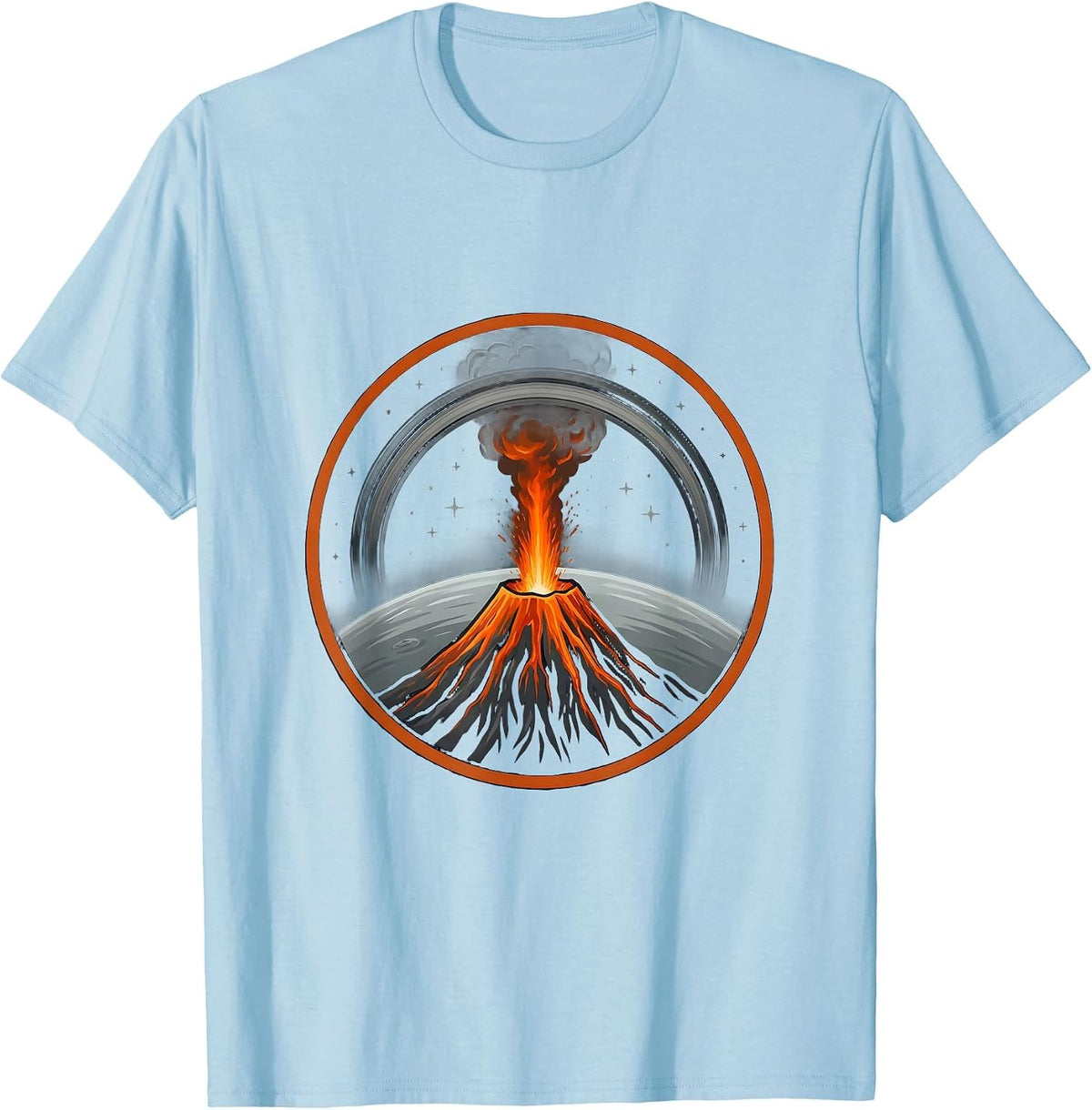 Men's Volcanic Eruption From Outer Space Science Graphic T-Shirt - Baby Blue