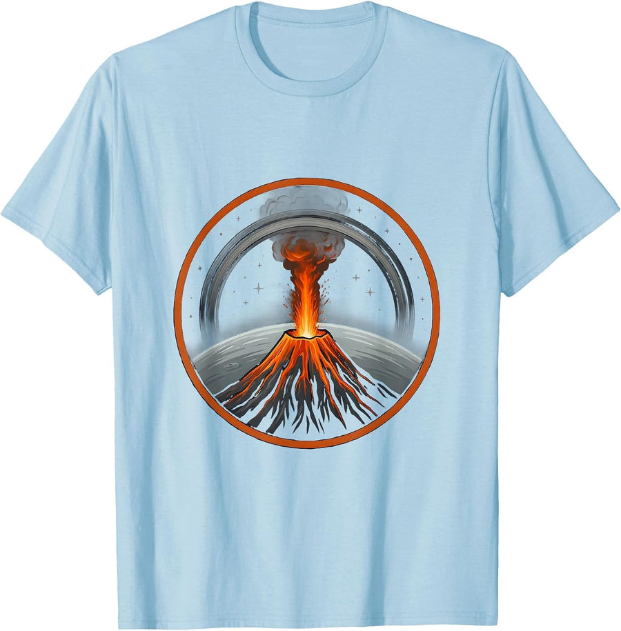 Men's Volcanic Eruption From Outer Space Science Graphic T-Shirt - Baby Blue