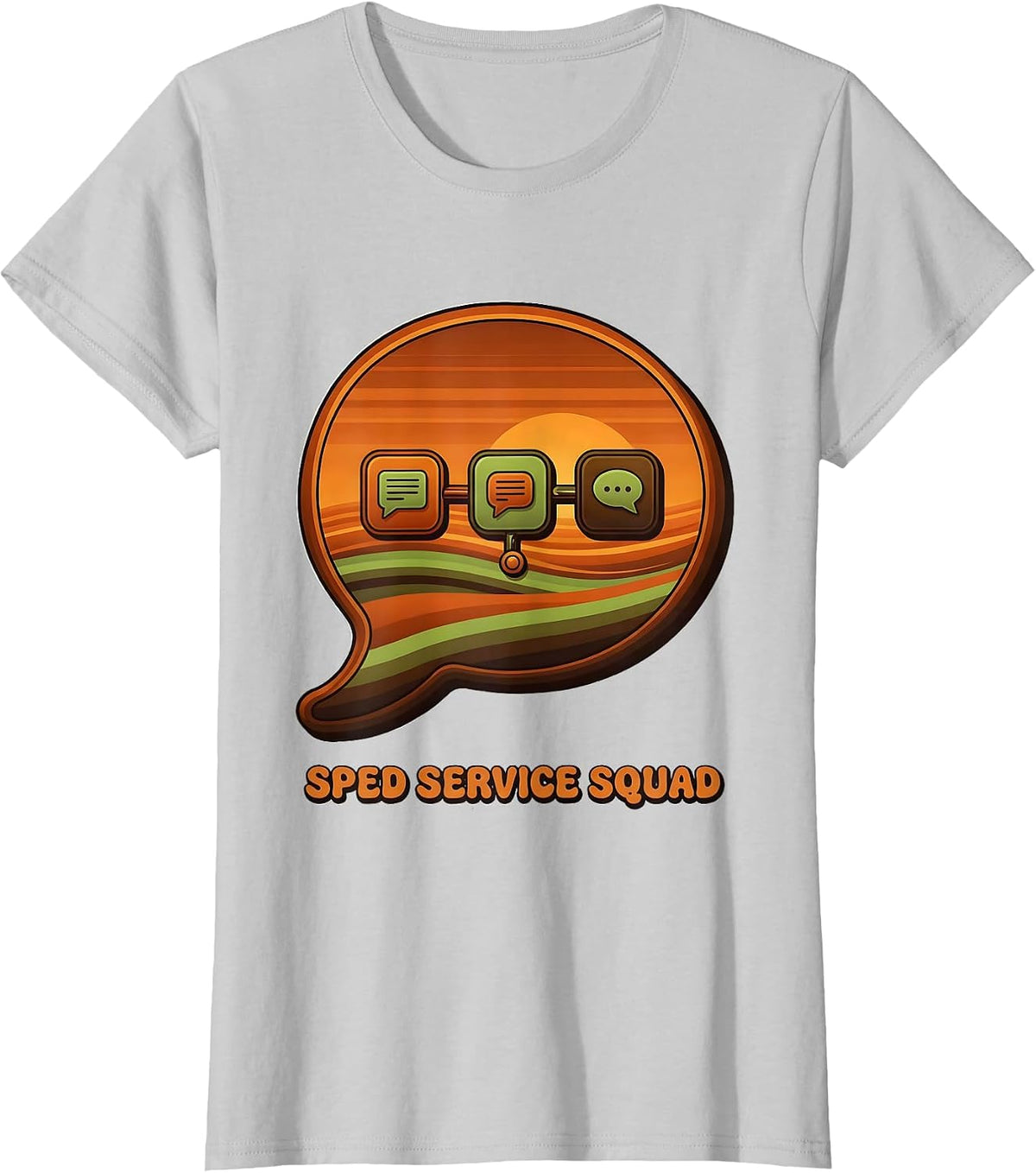 Women's SPED Service Squad Retro Special Education Teacher Squad T-Shirt - Silver Grey