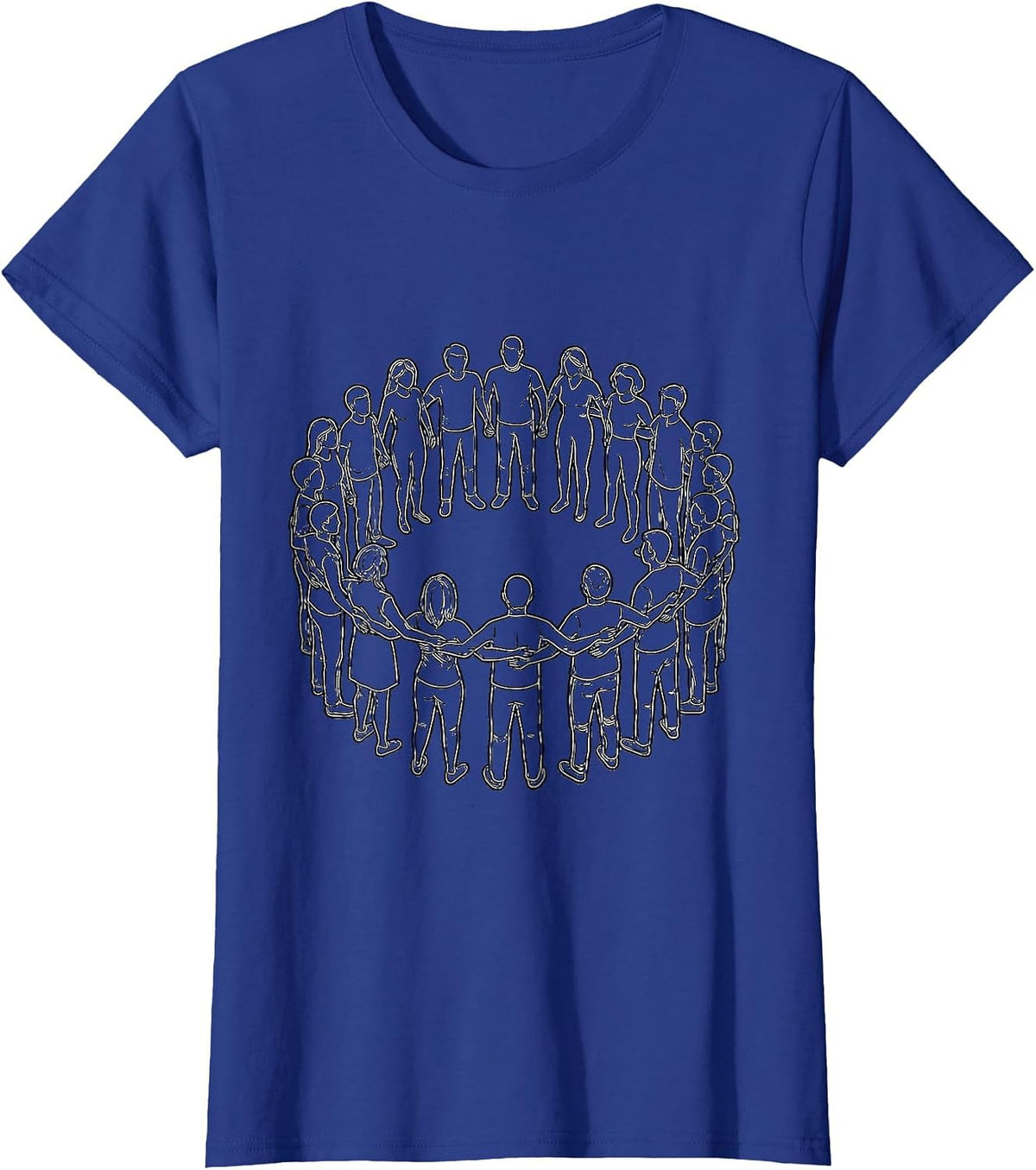 Women's Social Worker Diverse Community Circle Illustration T-Shirt - Royal Blue