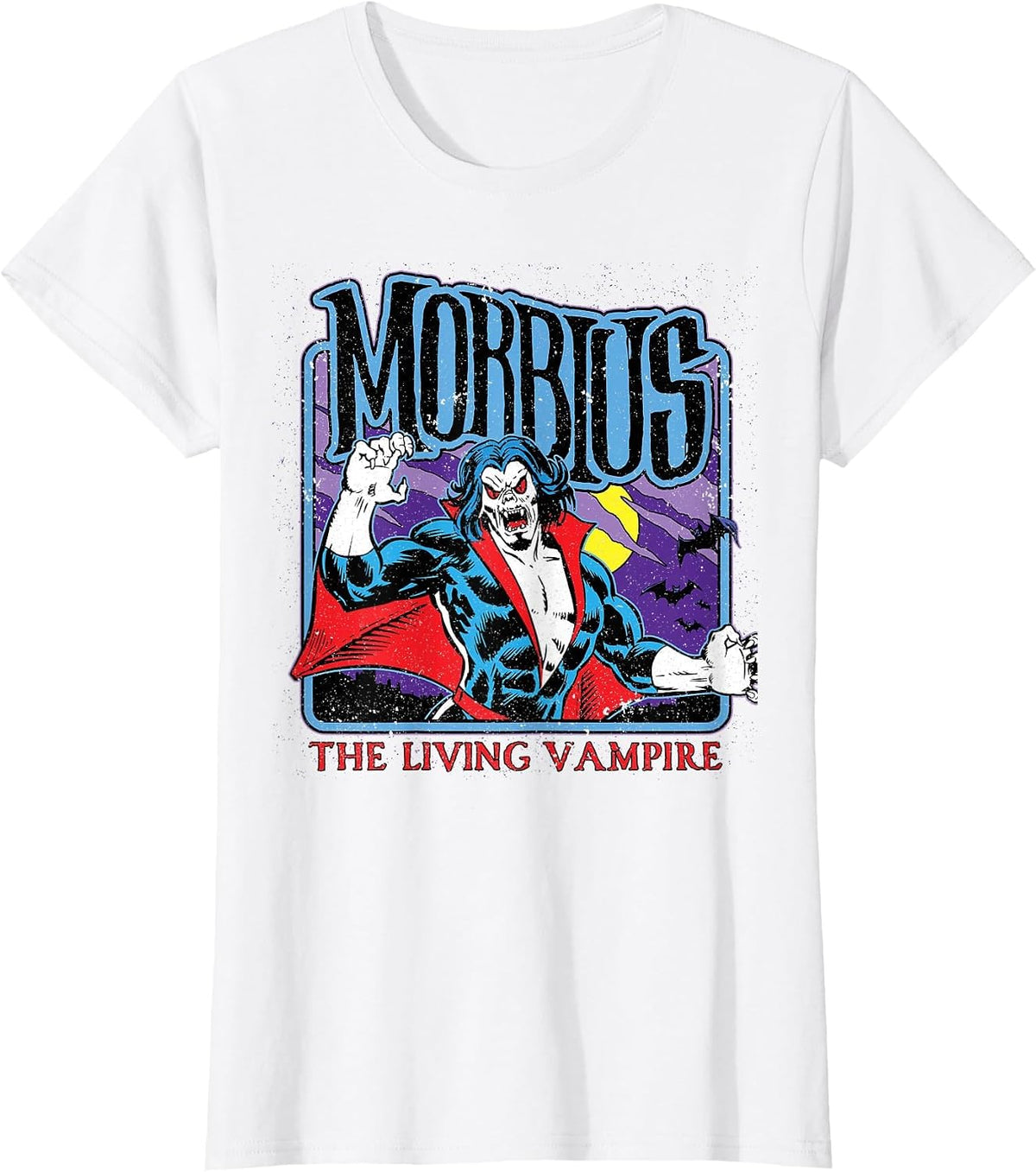 Marvel Monsters Morbius the Living Vampire Retro Halloween T-Shirt - White