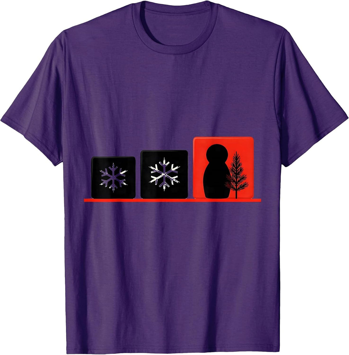 Geometric Calendar Nesting Doll Winter Russian Heritage T-Shirt - Purple