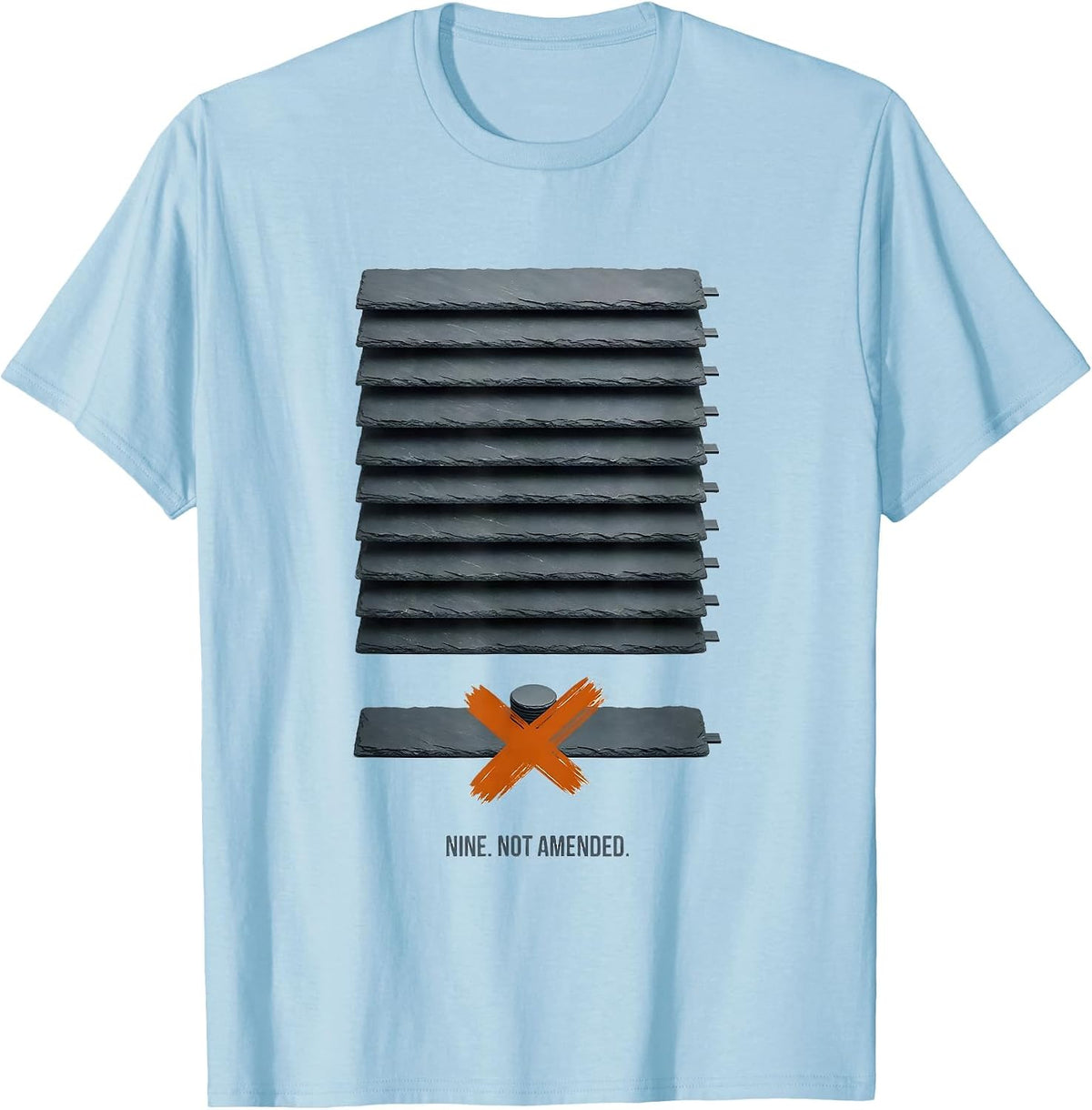 Men's Nine. Not Amended Retro Pluto Planet Demotion Humor T-Shirt - Baby Blue