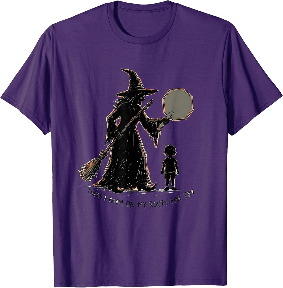 There's Room On My Route For You Funny Halloween Teacher T-Shirt - Purple