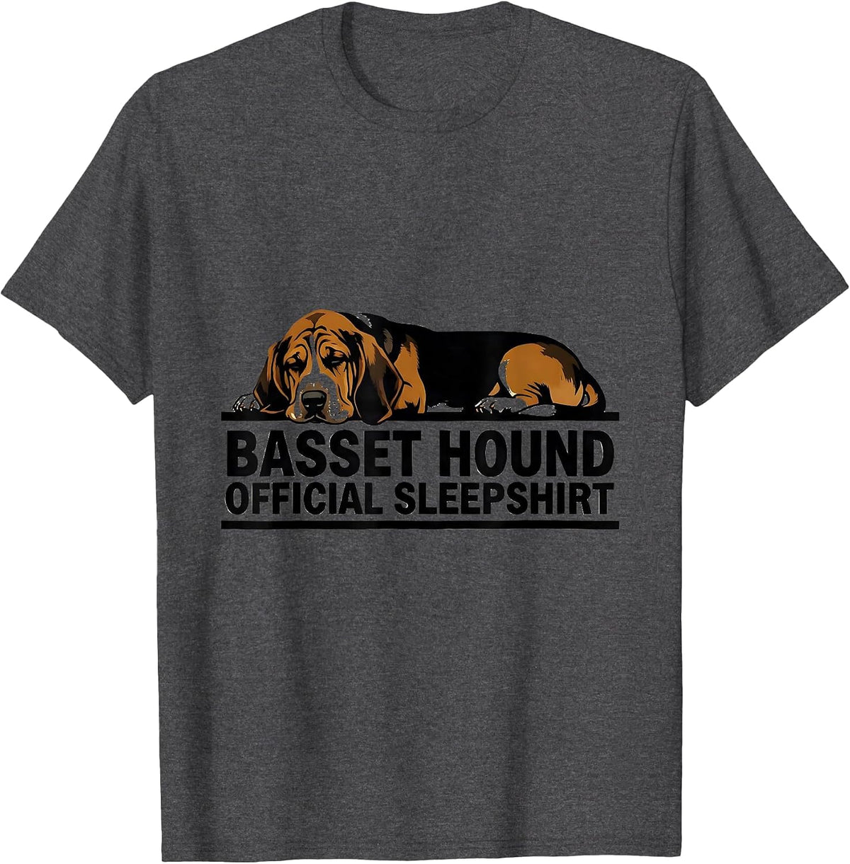 Basset Hound Official Sleepshirt Pajamas Nightgown T-Shirt - Dark Heather Grey
