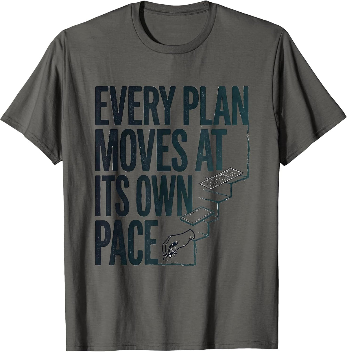 Men's Every Plan Moves At Its Own Pace Special Education Teacher T-Shirt - Asphalt Grey