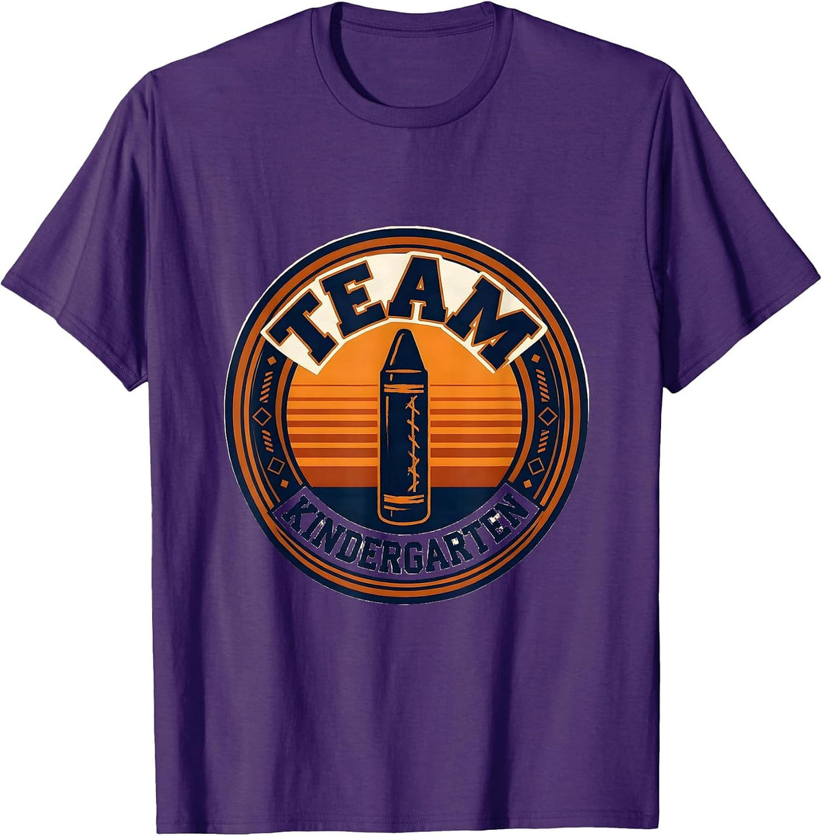 Team Kindergarten Retro Teacher Back To School T-Shirt - Purple