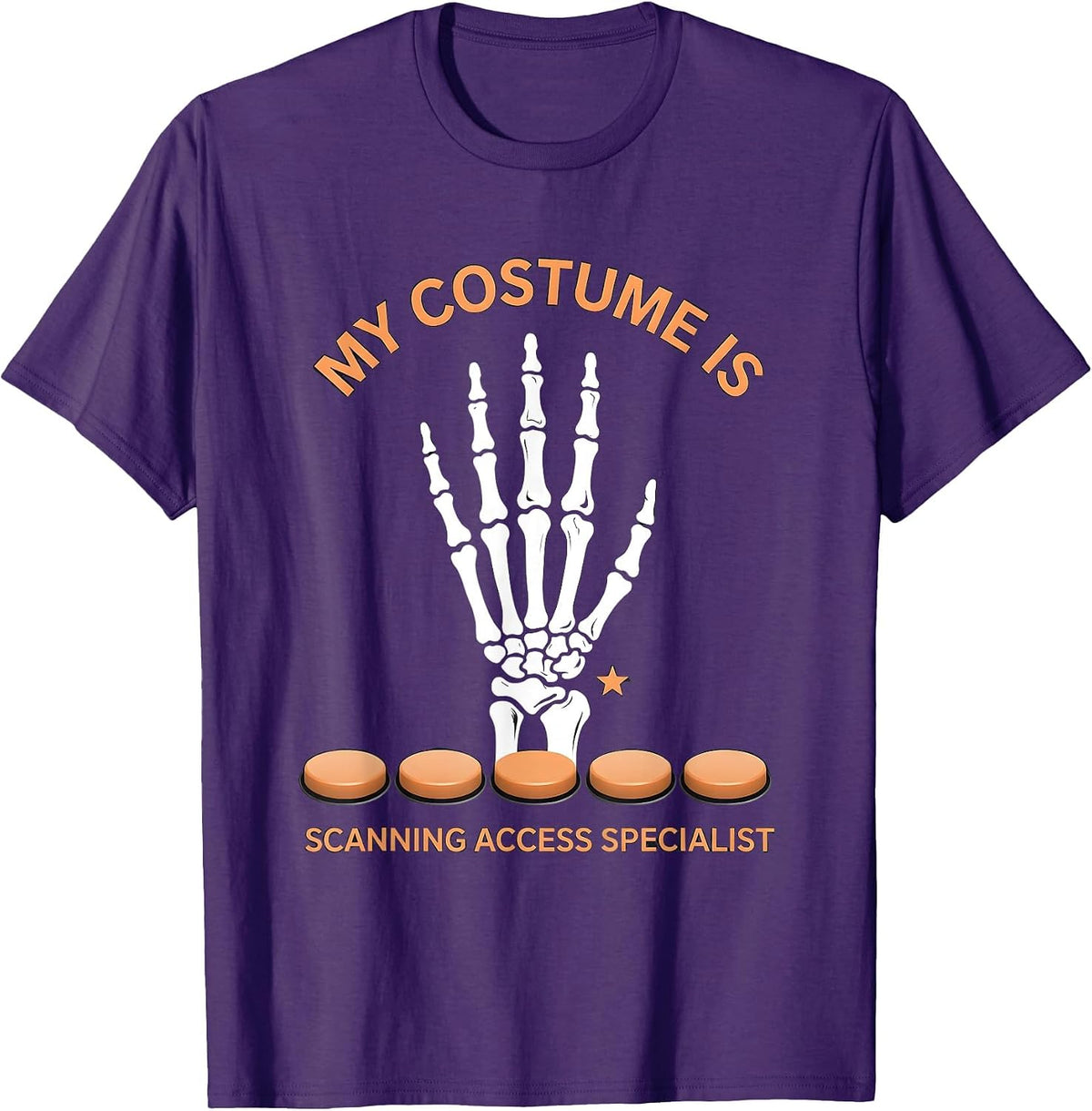 My Costume Is Scanning Access Specialist SLP Humor T-Shirt - Purple
