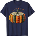 Pumpkin Autumn Season Book Lover Books Reading Halloween T-Shirt - Navy Blue