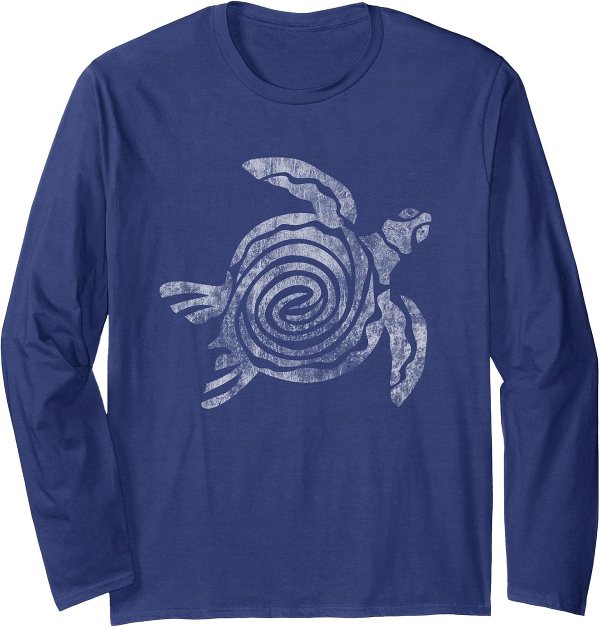Sea Turtle Tee Long Sleeve T-Shirt - Adult Unisex Navy Blue