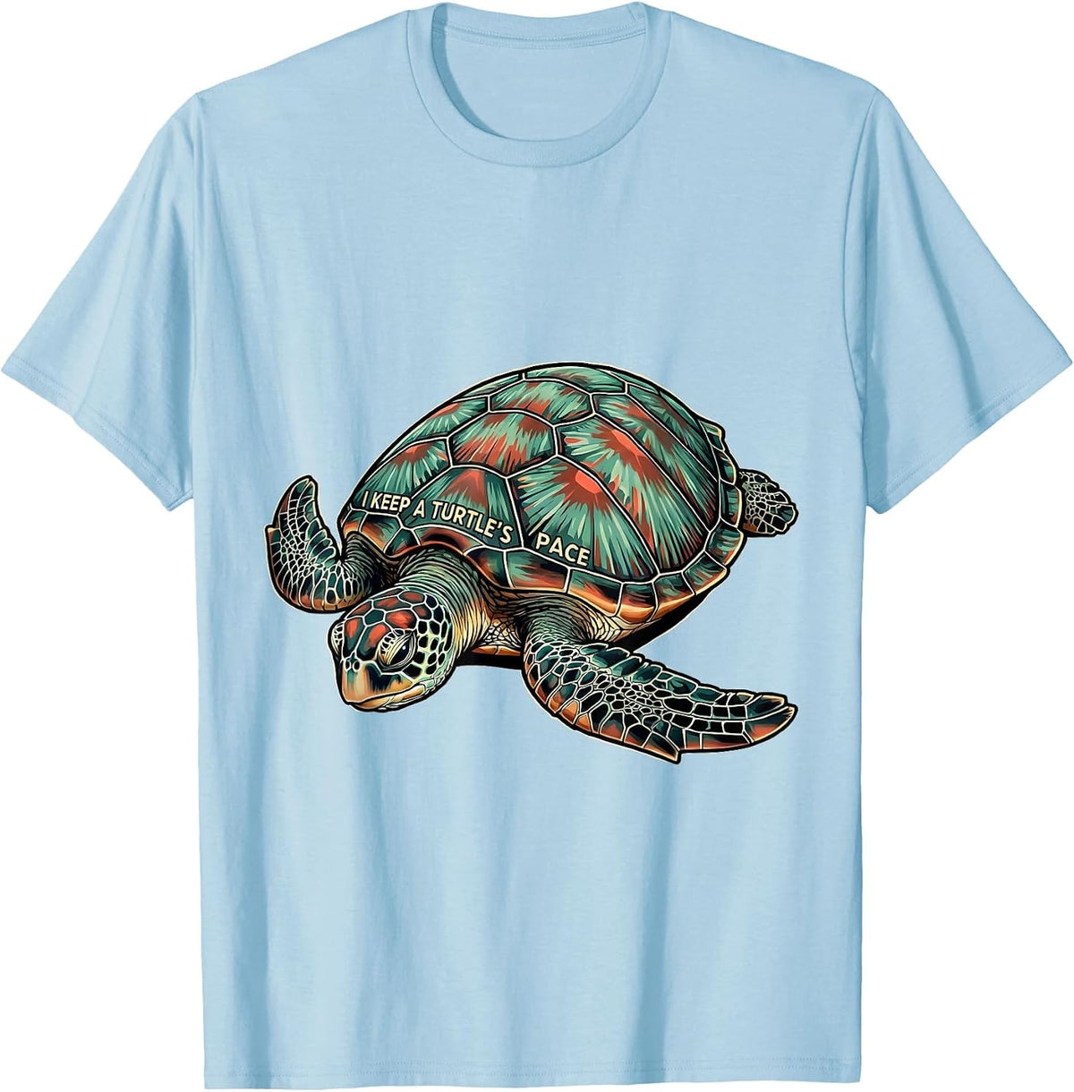 Men's I Keep A Turtle's Pace Tattoo Sea Turtle Ocean Animal Lover T-Shirt - Baby Blue
