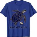 Night Nest Watch Vintage Sea Turtle Lover Artwork T-Shirt - Royal Blue