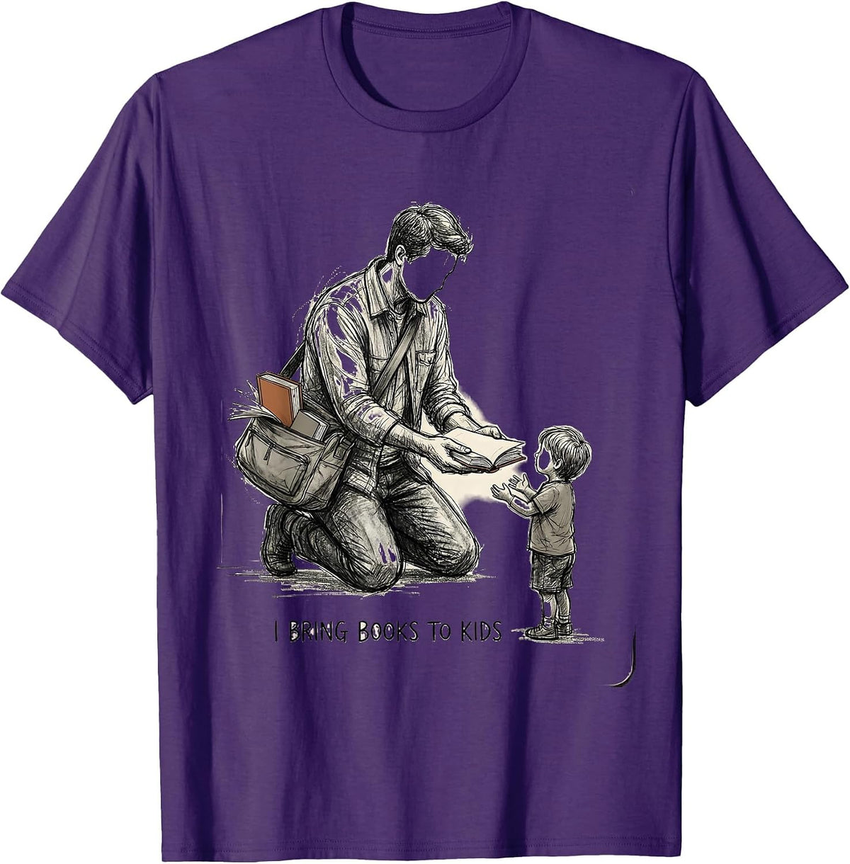 I Bring Books To Kids Literacy Advocate Teacher Librarian T-Shirt - Purple