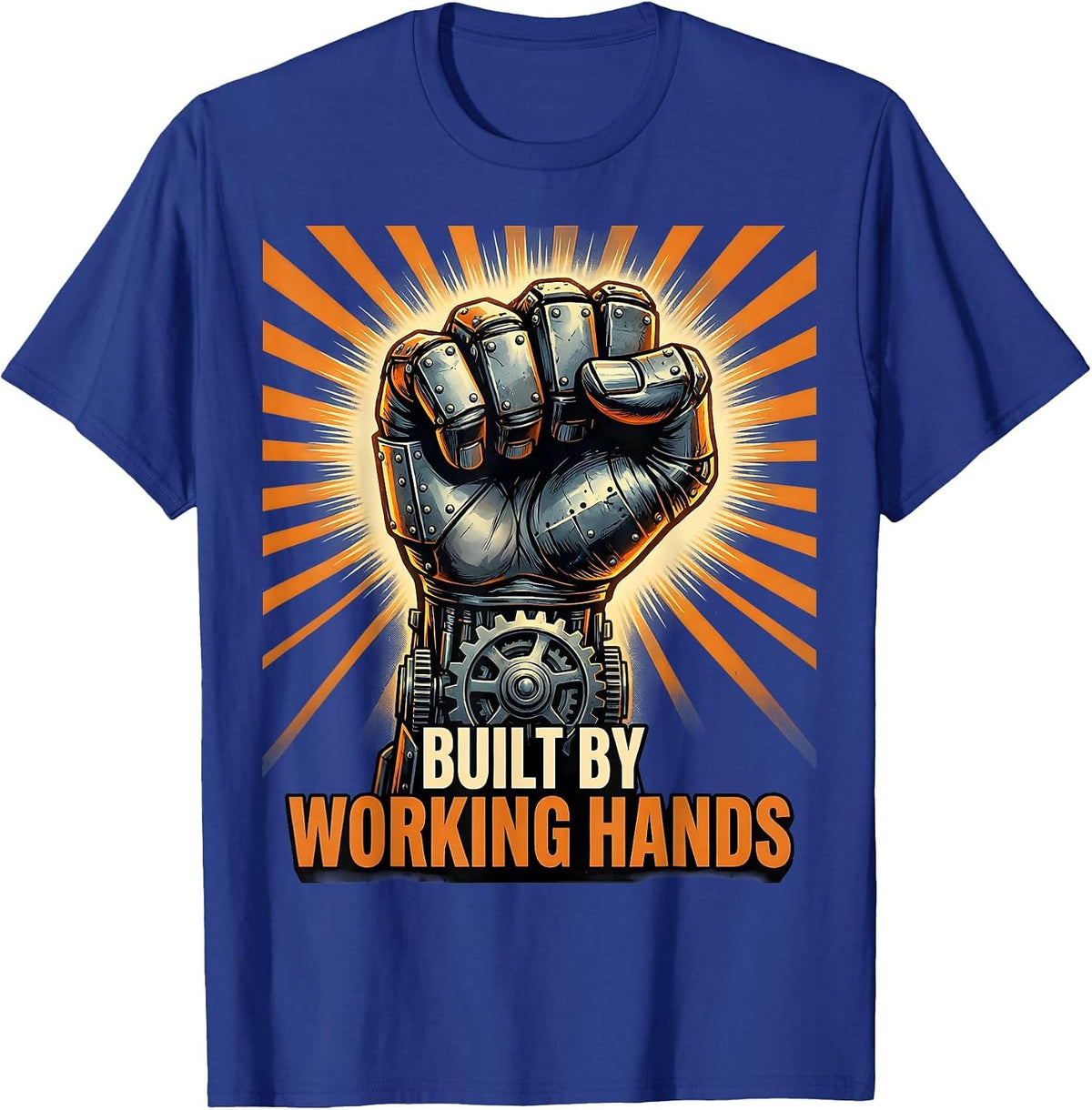 Built by Working Hands Labor Day Graphic T-Shirt - Royal Blue