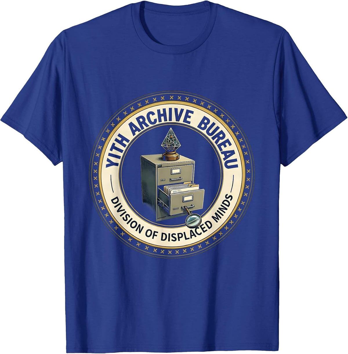 Yith Archive Bureau Division of Displaced Minds Horror T-Shirt - Royal Blue