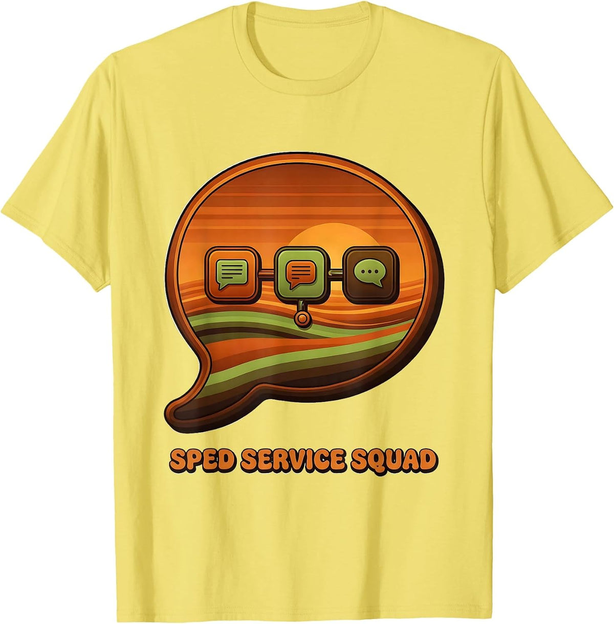 Men's SPED Service Squad Retro Special Education Teacher Squad T-Shirt - Lemon Yellow