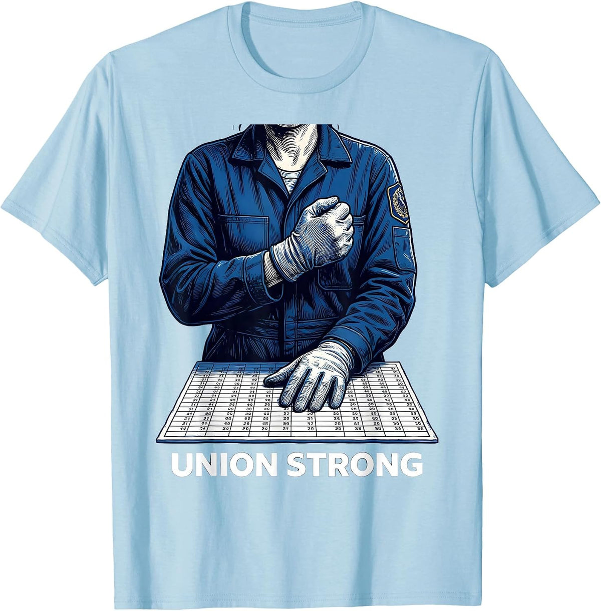 Men's Union Worker Woman Labor Day Pride T-Shirt - Baby Blue