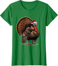 Women's Turkey Santa Hat Farm Animal Christmas Humor T-Shirt - Kelly Green