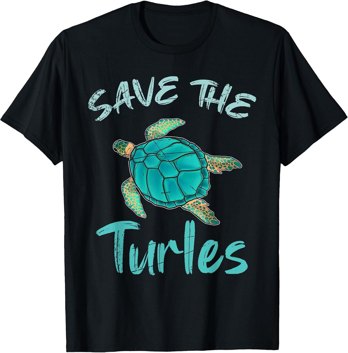 Save the Turtles Animal Protection Ocean Animal Turtle T-Shirt - Black