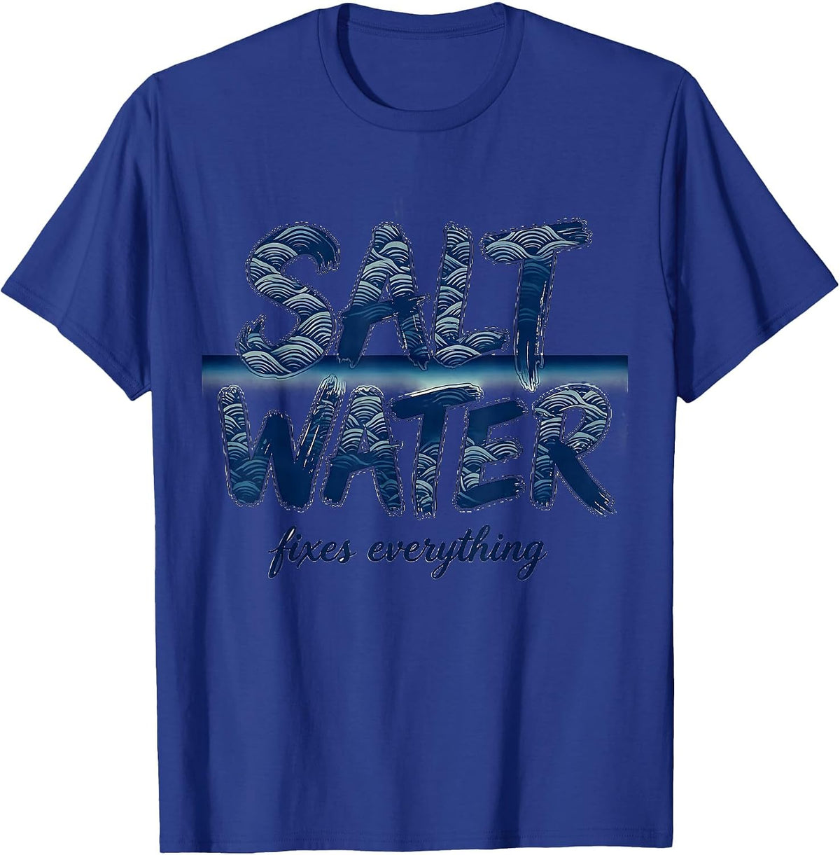Men's Salt Water Fixes Everything Sailor Design T-Shirt - Royal Blue