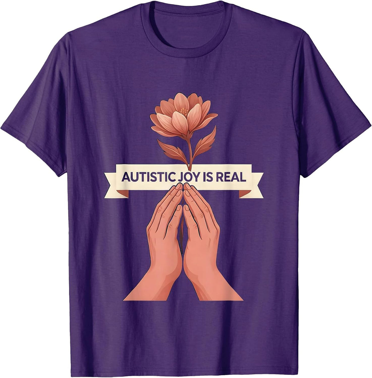 Autistic Joy Is Real Autism Awareness Design T-Shirt - Purple