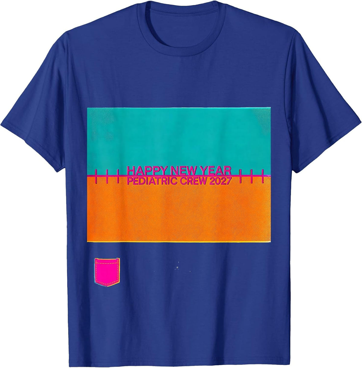 Happy New Year, Pediatric Crew 2027 Risograph Nurse Shift T-Shirt - Royal Blue