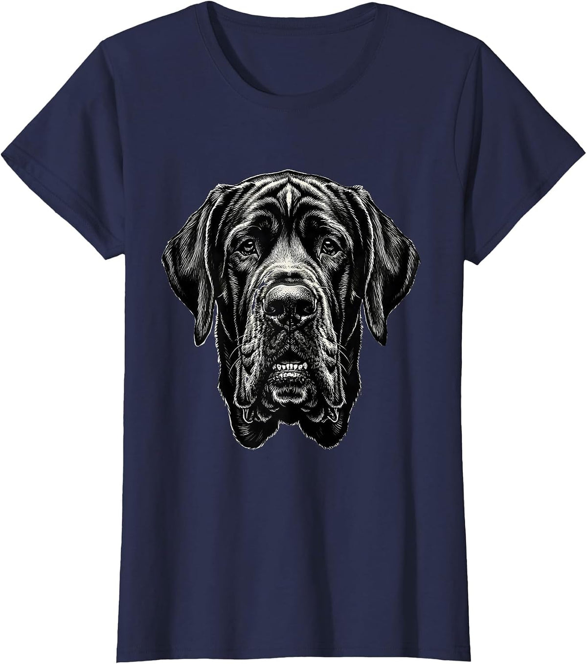 Women's Great Dane Jowls Funny Drool Dog Lover Breed Humor T-Shirt - Navy Blue